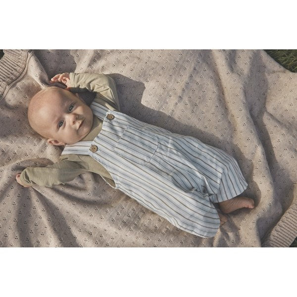 Huttelihut Woven Stripe Silver Sage Onesie w. Lining