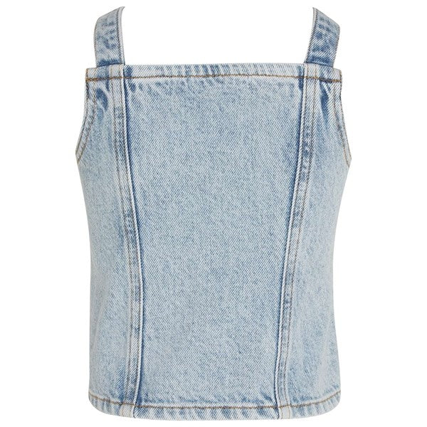 Calvin Klein Strap Denim Top Powder Blue