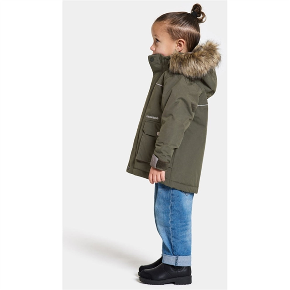 Didriksons Deep Green Kure Kids Parka Jacket 5