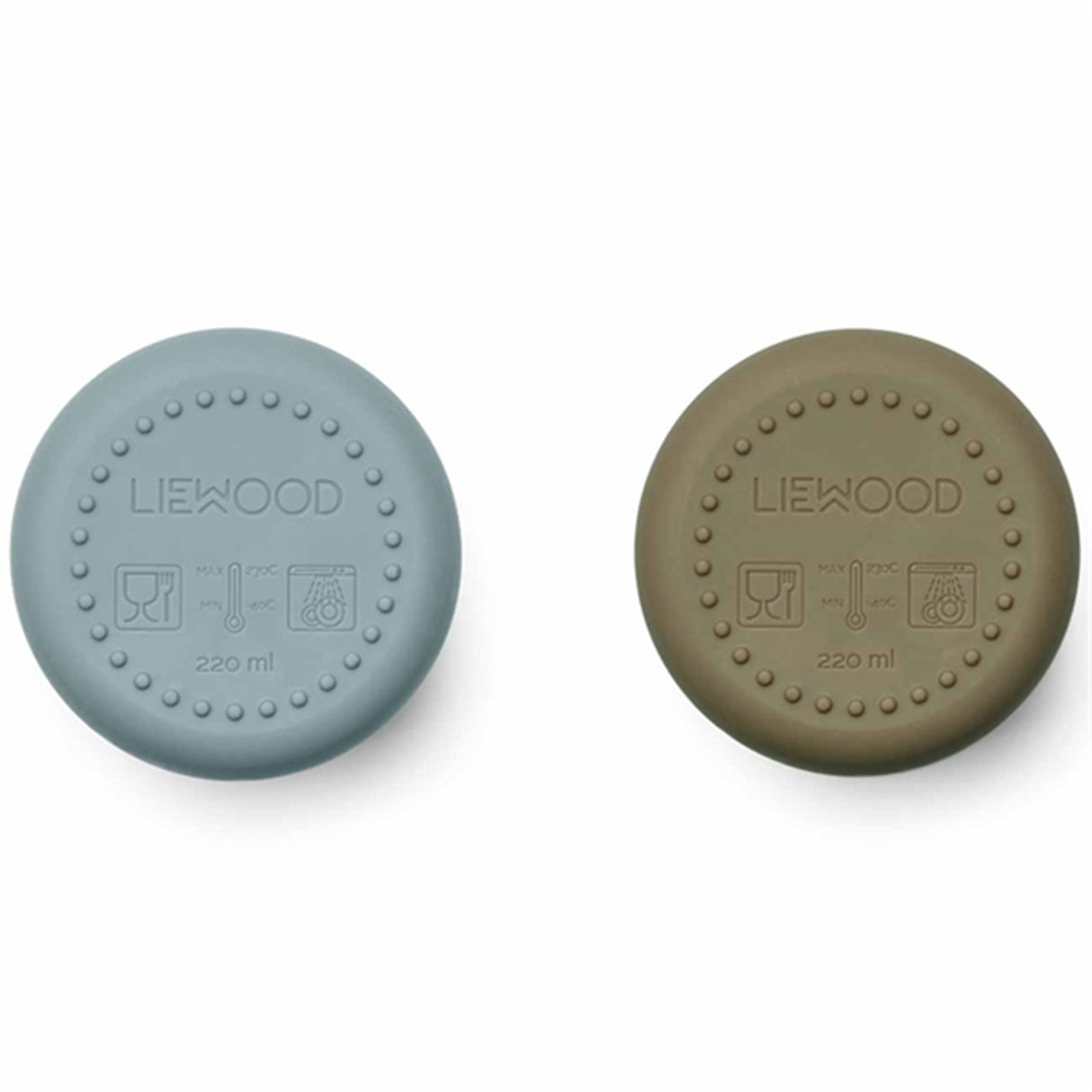Liewood Ethan Silicone Kop 2-Pack Blue Fog/Khaki Mix