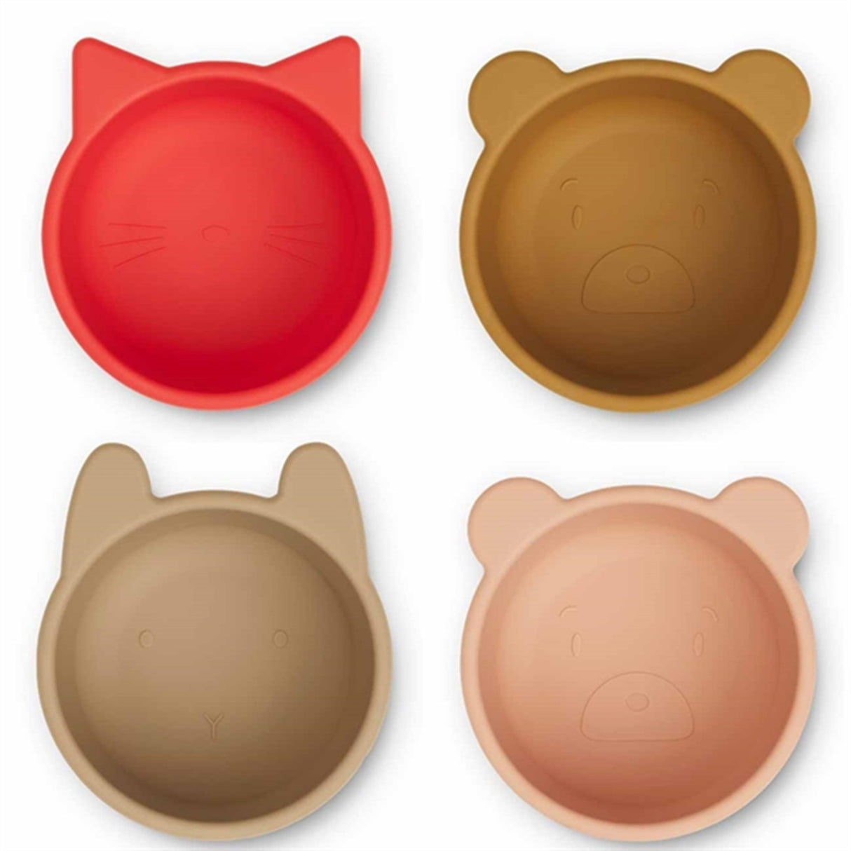 Liewood Malene Silicone Bowls 4-Pack Apple Red / Tuscany Rose Multi Mix