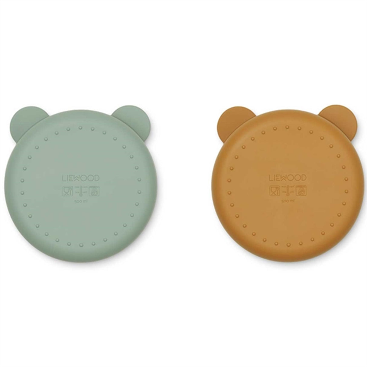 Liewood Conny Silicone Divider Bowl 2-pack Peppermint Golden Caramel Mix