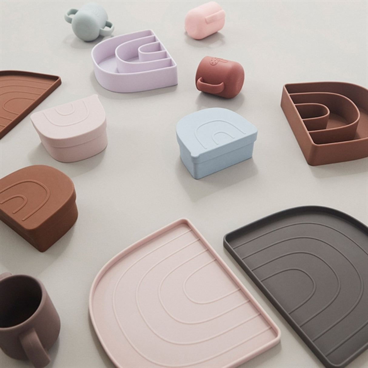 OYOY Rainbow Plate And Bowl Choko/Vanilla