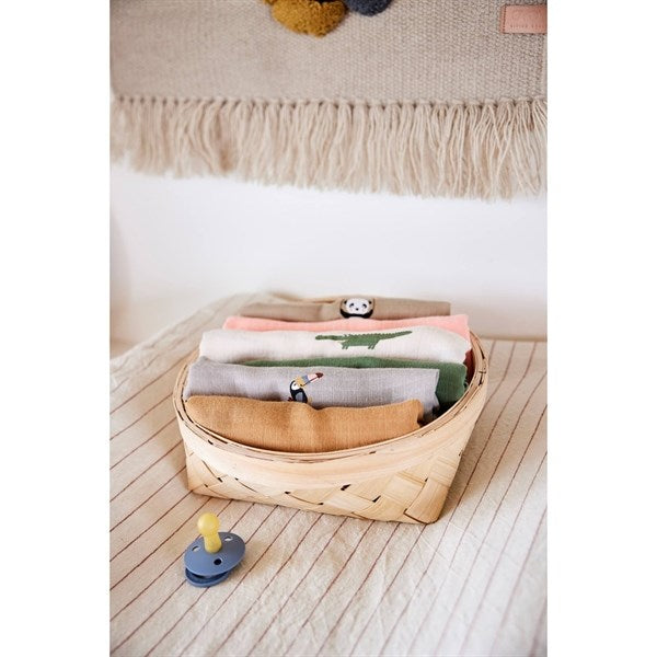 OYOY Crocodile Muslin Cloth 2-pack Beige / Olive Green