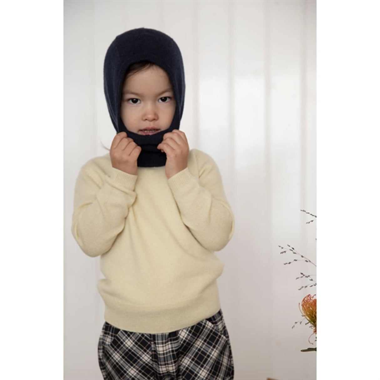 HOLMM Navy Netty Cashmere Knit Balaclava