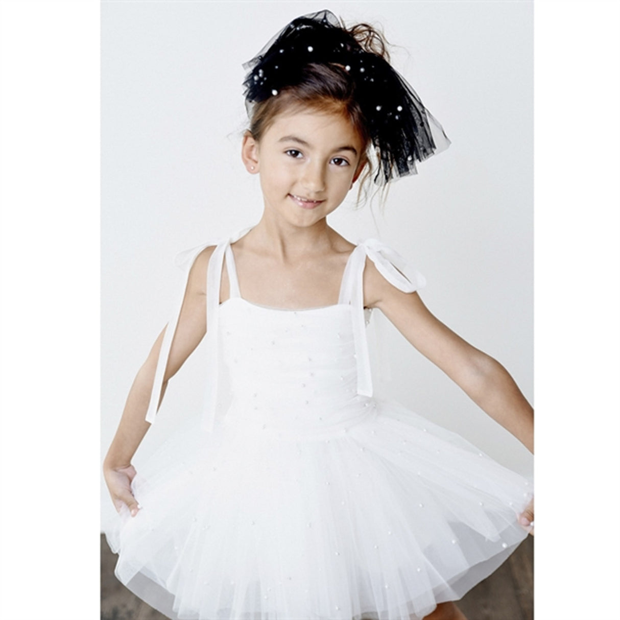 Dolly by Le Petit Tom Pearl Tulle Ballerina Dress White