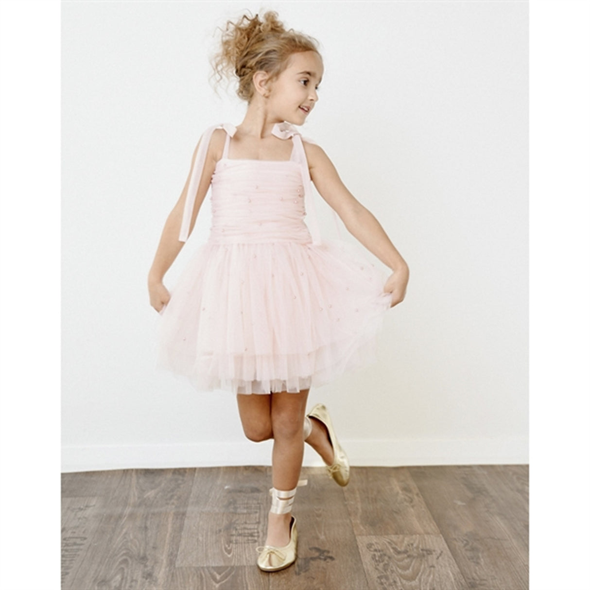 Dolly by Le Petit Tom Pearl Tulle Ballerina Dress Pink