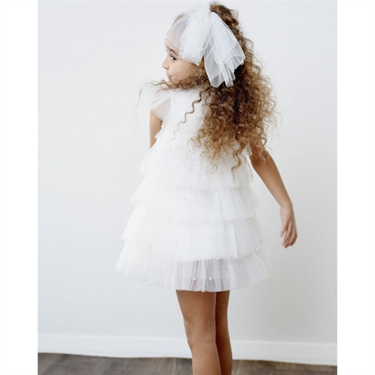 Dolly by Le Petit Tom Pearl Tutully Tiered Tulle Tuttu Dress White
