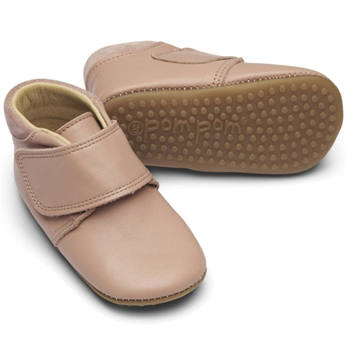 Pom Pom Indoor Shoe Velcro Rose