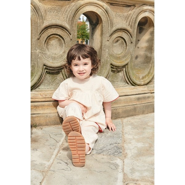 Copenhagen Colors Dusty Rose W Cream Stripe Seersucker Blouse