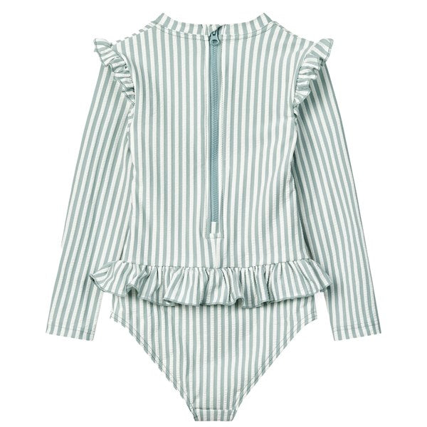Liewood Sille Seersucker Swimsuit Y/D Stripe Sea Blue/White