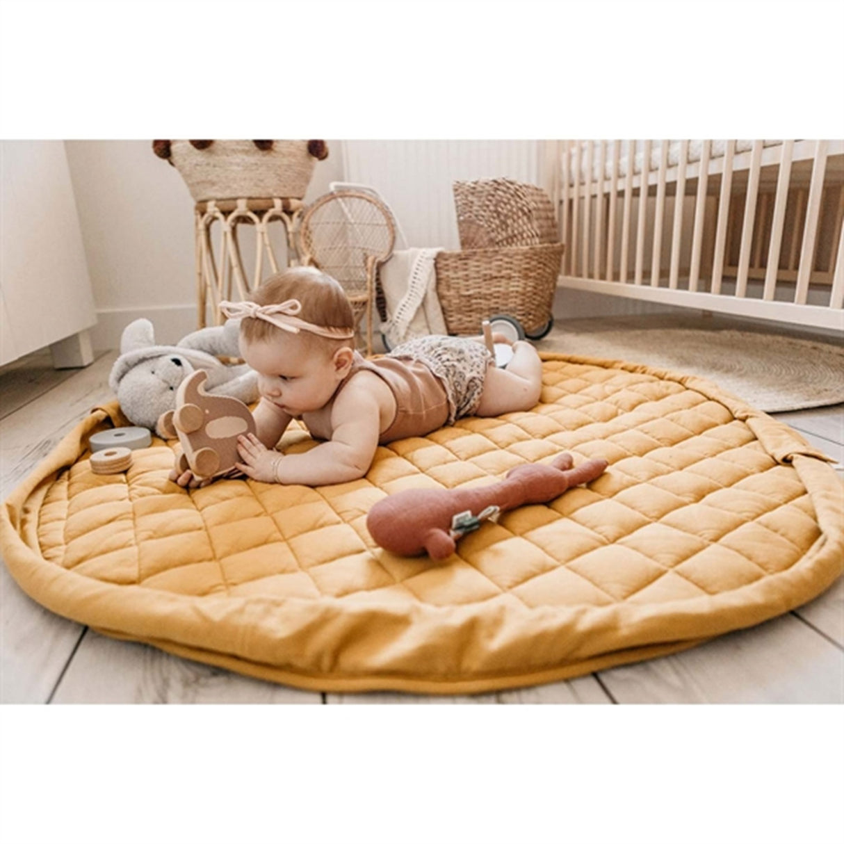 Play&Go 2-in-1 Play Mat Soft Organic Mustard Chai Tea