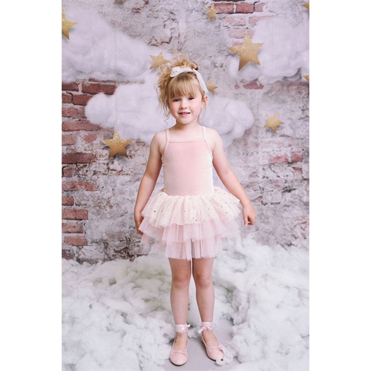 Dolly by Le Petit Tom Velvet Leotard With Tulle Tutu Dress Ballet Pink