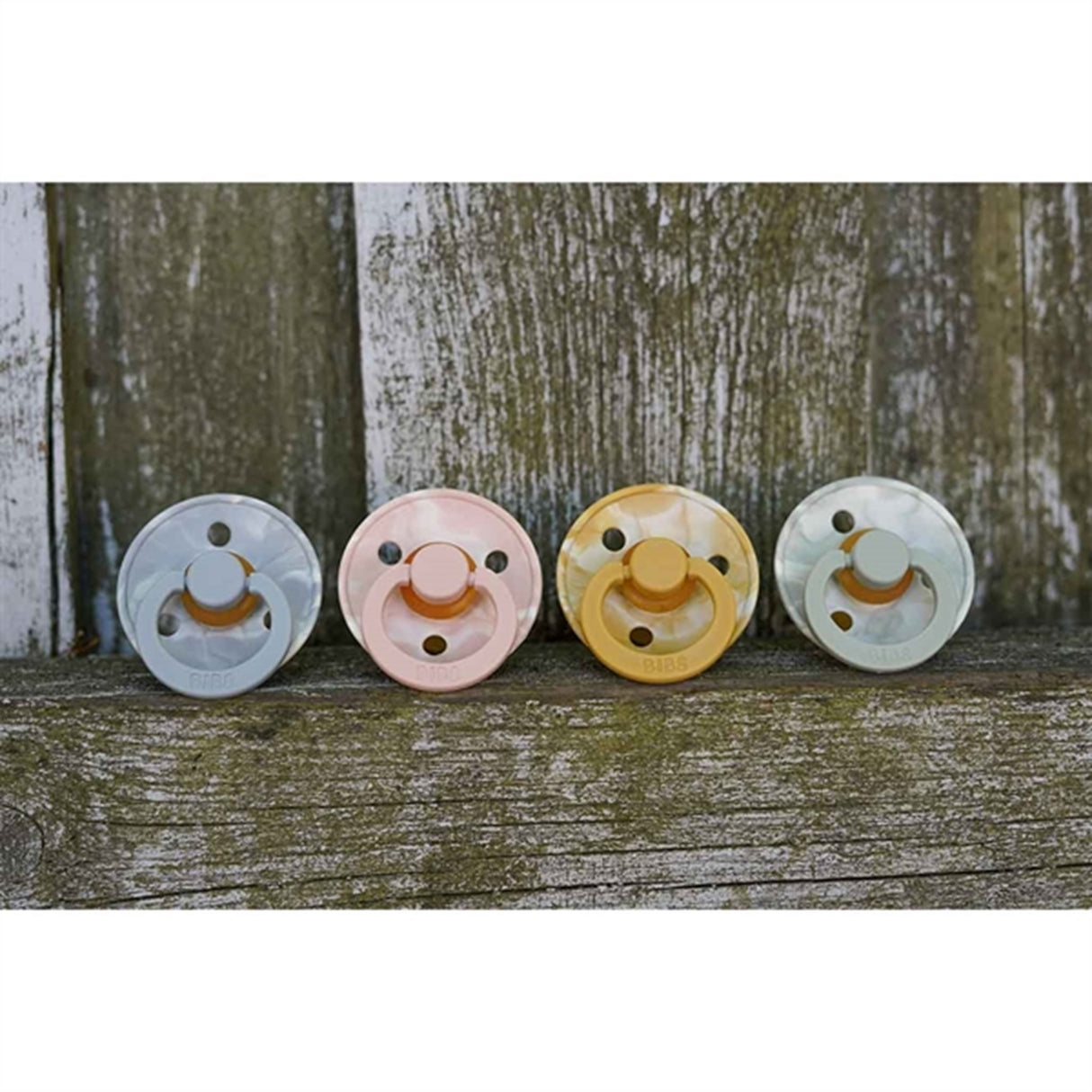 Bibs Colour Latex Pacifiers 2-pack Round Tie Dye Blush Ivory