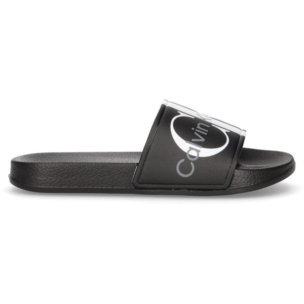 Calvin Klein Logo Pool Slide Black
