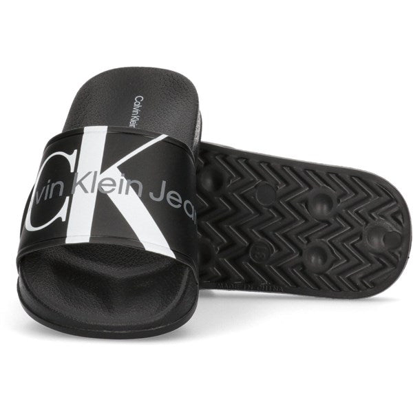 Calvin Klein Logo Pool Slide Black