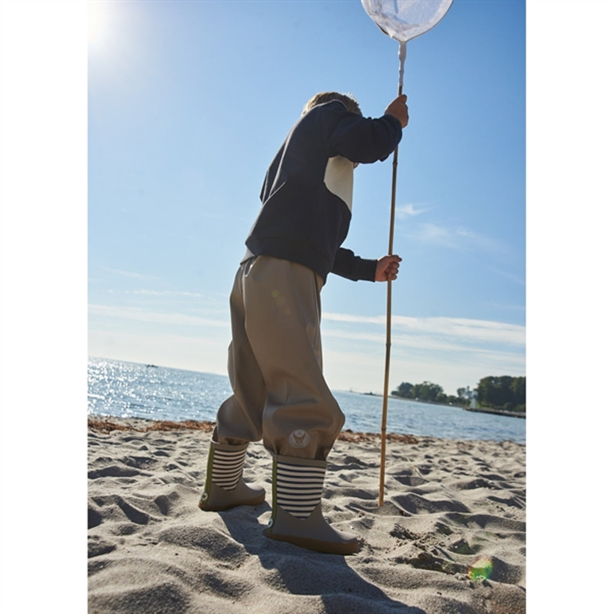 Wheat Rubber Boot Juno Blue Stripe