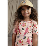 Mini Rodini Yellow Parrot Embroidery Soft Cap 2