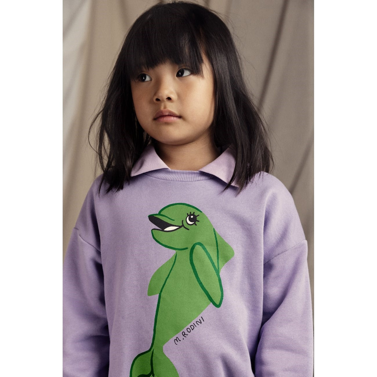 Mini Rodini Purple Dolphin Collar Sweatshirt 2