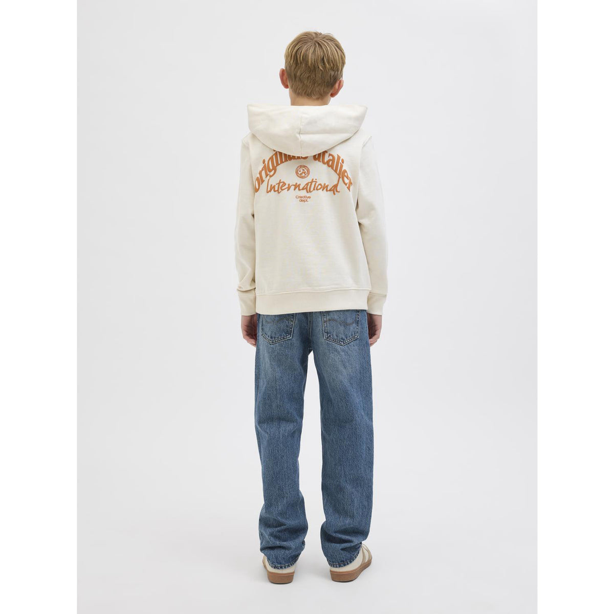 Jack & Jones Antique White Jwhparos Type Sweat Hood Back Jnr