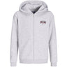 Jack & Jones White Melange Jjaero Sweat Zip Hood Jnr
