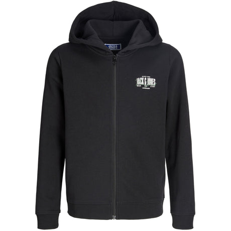 Jack & Jones Black Jjaero Sweat Zip Hood Jnr