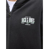 Jack & Jones Black Jjaero Sweat Zip Hood Jnr