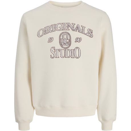 Jack & Jones Antique White Jorchamberi Typo Sweat Crew Neck Jnr