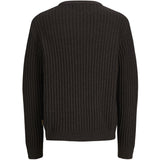 Jack & Jones Mulch Twisted Black Jjjaxon Knit Crew Neck Jnr