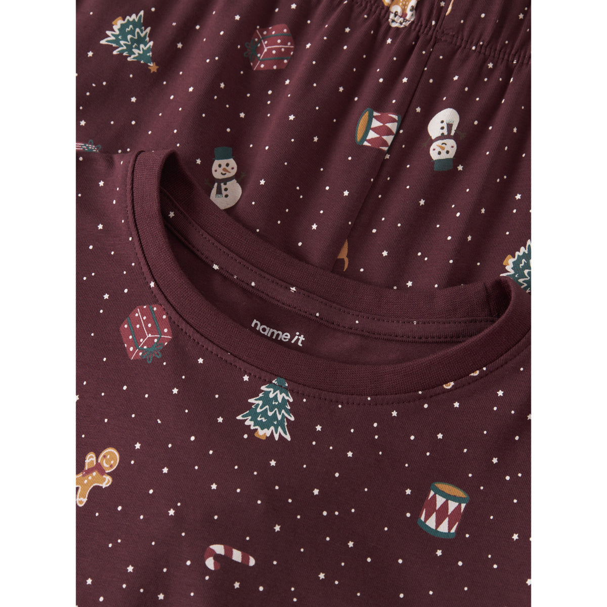 Name It Burgundy Christmas Nknvismas Ls Nightset