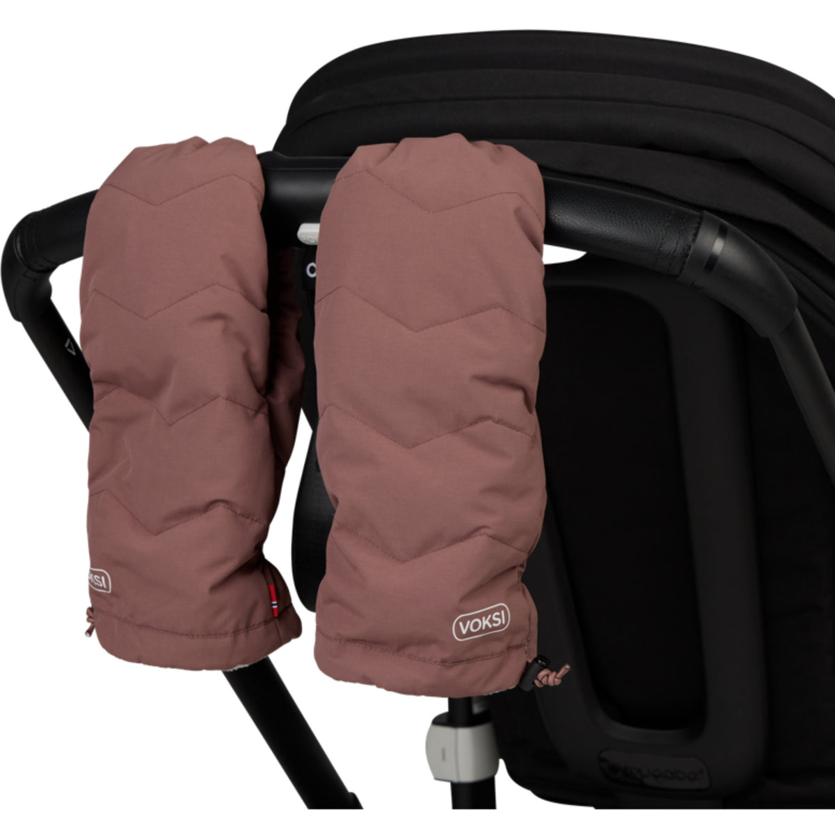 Voksi® Stroller Mittens Maroon Light Grey