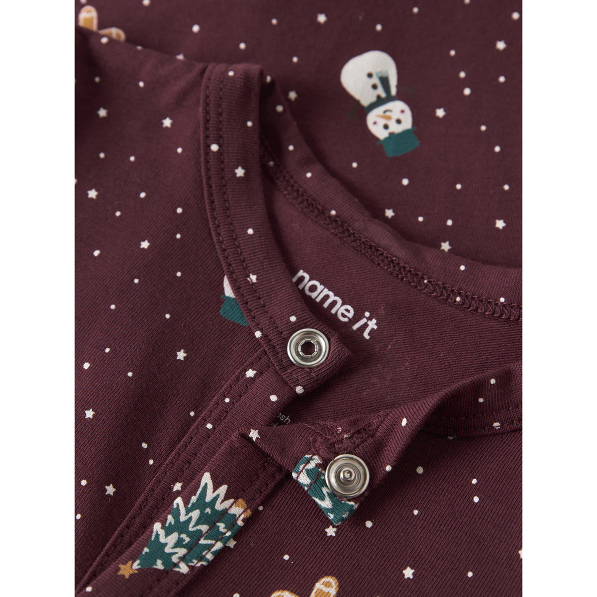 Name It Burgundy Christmas Nbnvismas Ls Nightsuit