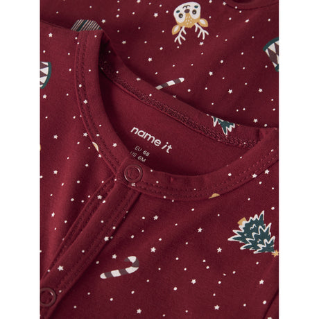 Name It Red Dahlia Christmas Nbnvismas Ls Nightsuit