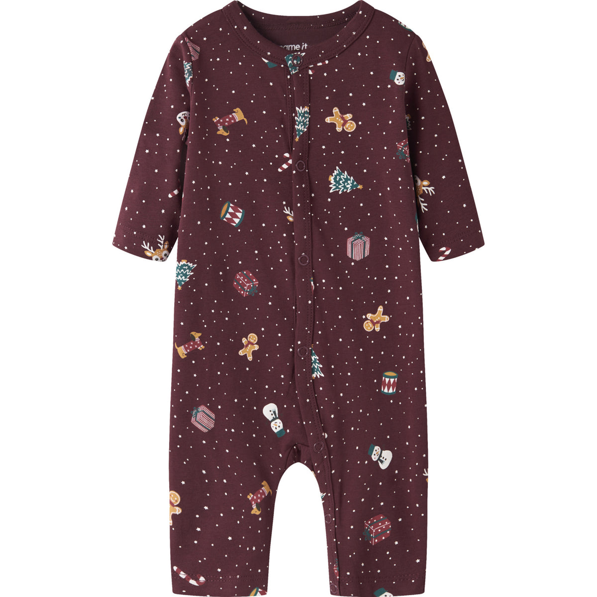Name It Burgundy Christmas Nbnvismas Ls Nightsuit