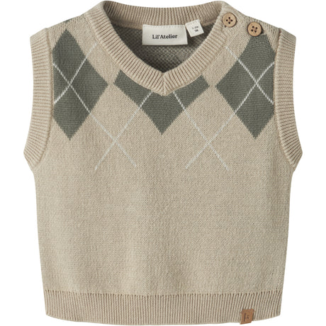 Lil'Atelier White Pepper Mulled Basil Nbmronan Knit Vest Lil