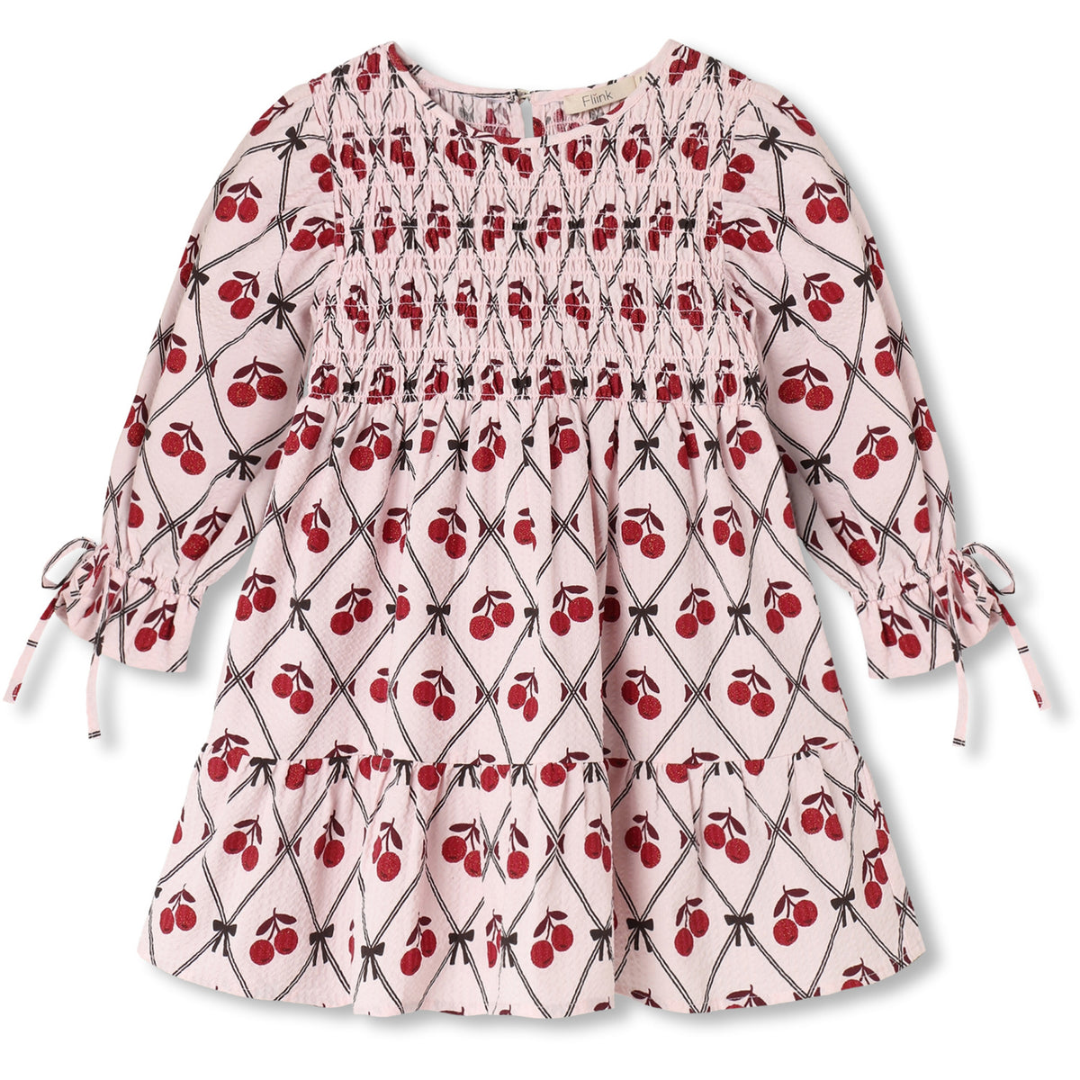 Fliink Rose Smoke Aop Winter Glitter Berry Dress