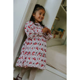 Fliink Rose Smoke Aop Winter Glitter Berry Dress