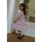 Fliink Rose Smoke Aop Winter Glitter Berry Dress
