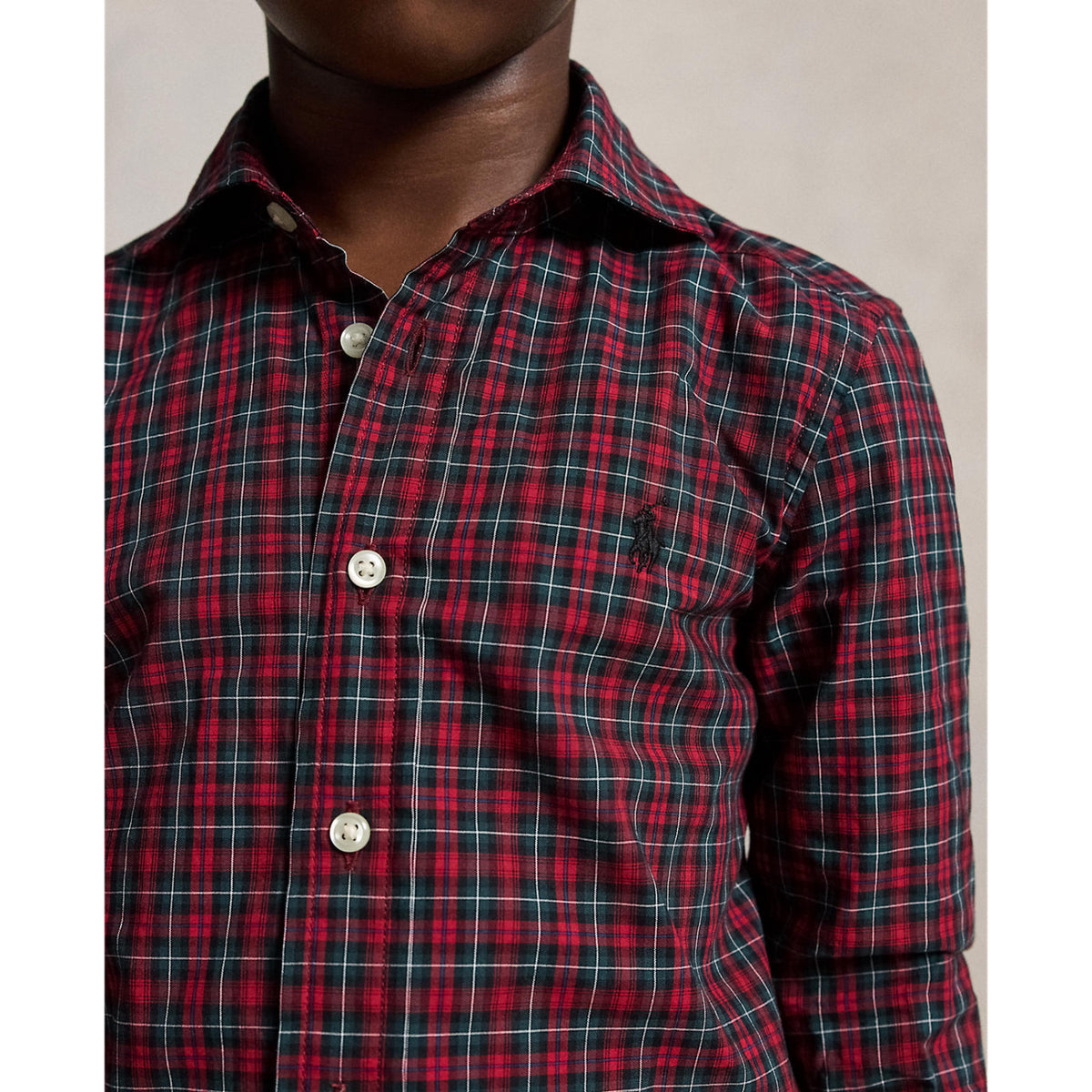 Polo Ralph Lauren #B7457 Red Green Multi Sport Shirt