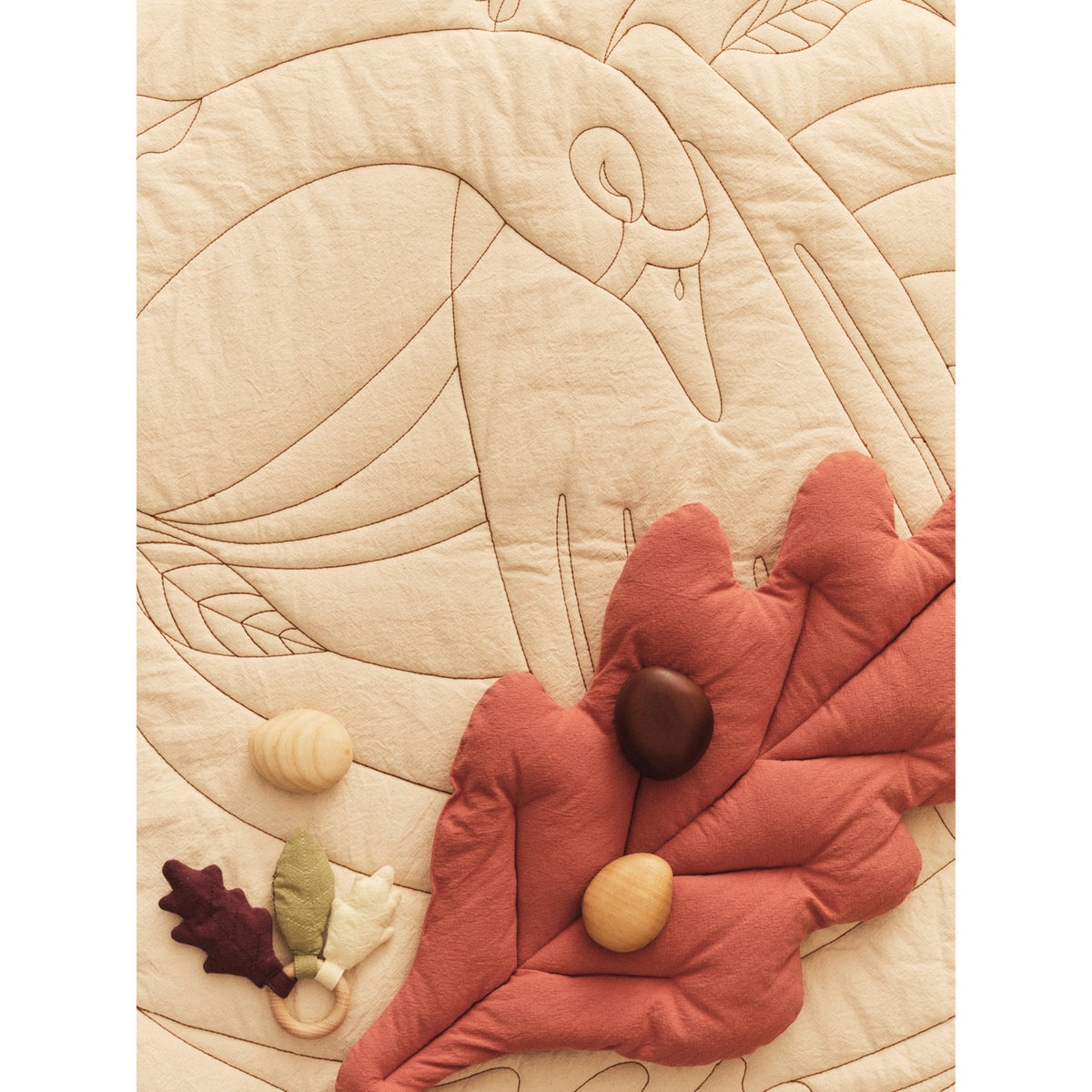 Ferm Living Tea Green/Baked Clay Leaf Cushions 2 팩