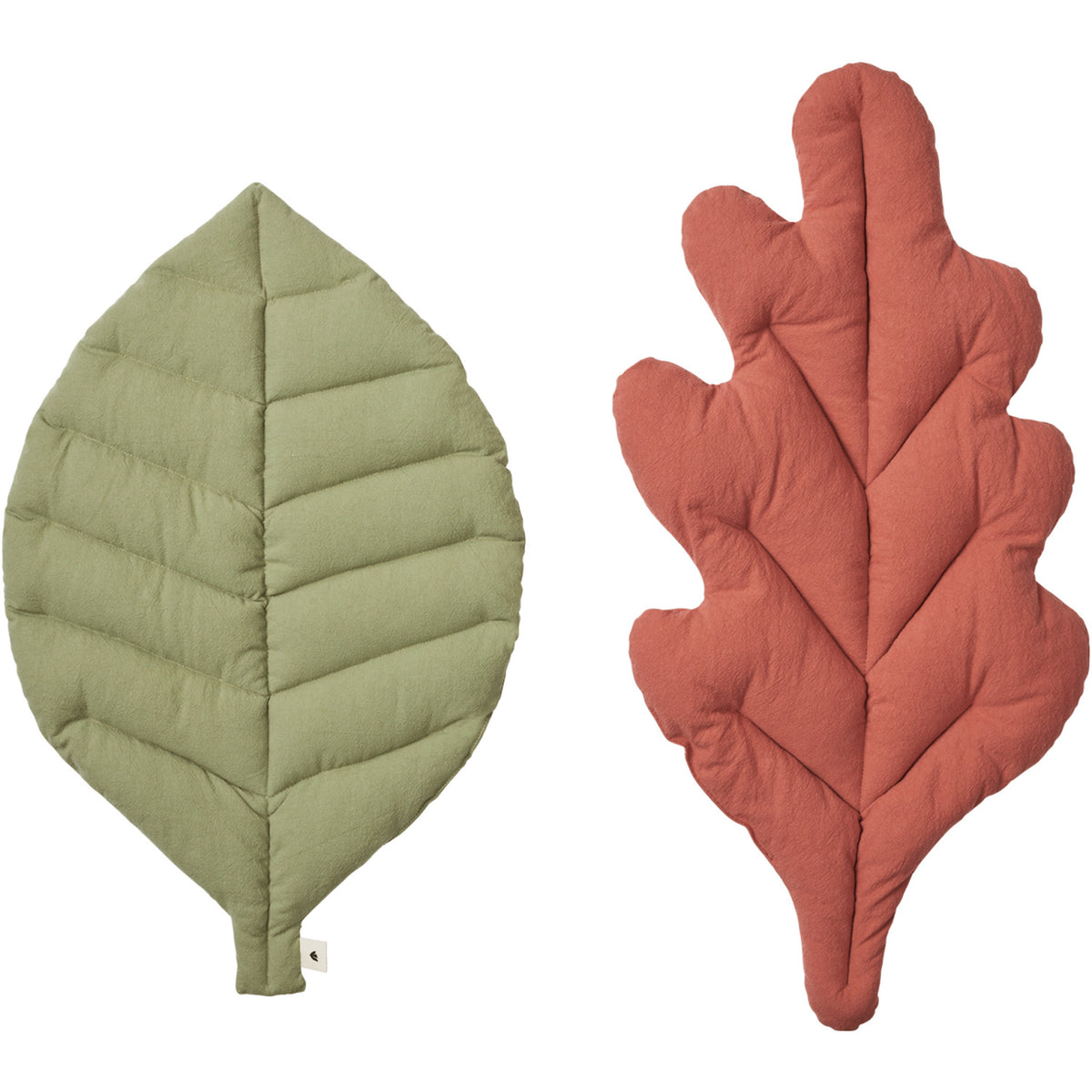 Ferm Living Tea Green/Baked Clay Leaf Cushions 2 팩