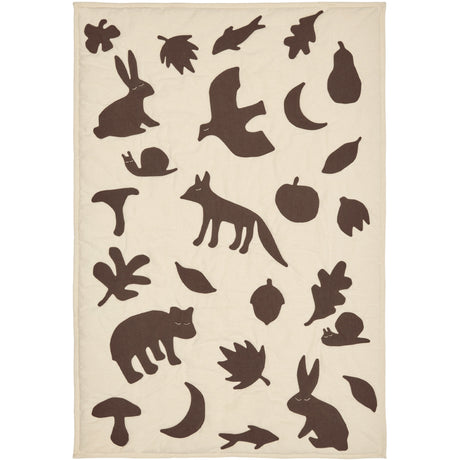 Ferm Living Off-white/Dark Chocolate Lunden 담요