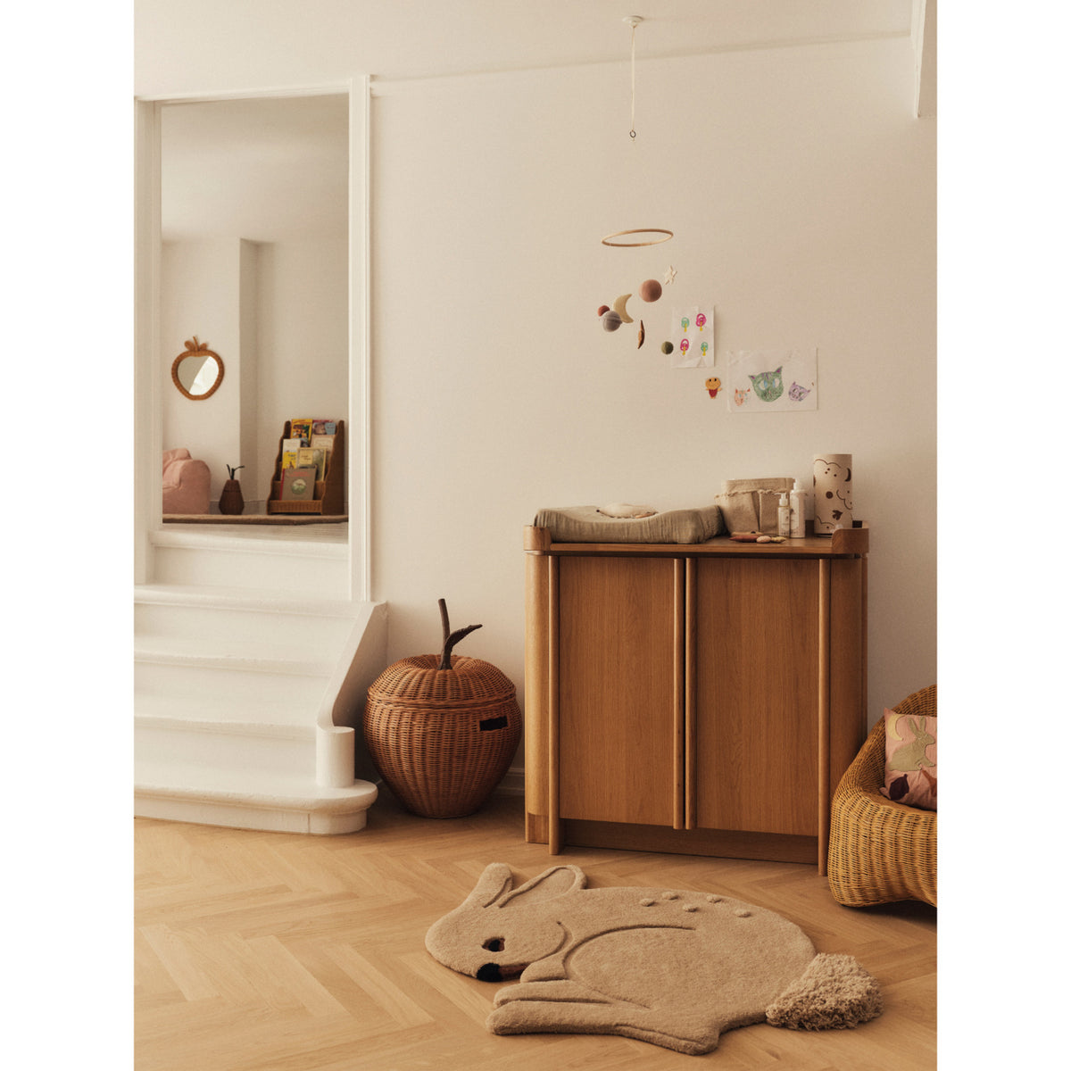 Ferm Living Natural Apple 브레이드 수납 추가 구성 Large