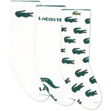 LACOSTE Blanc 3Pk Croc Cotton Crew