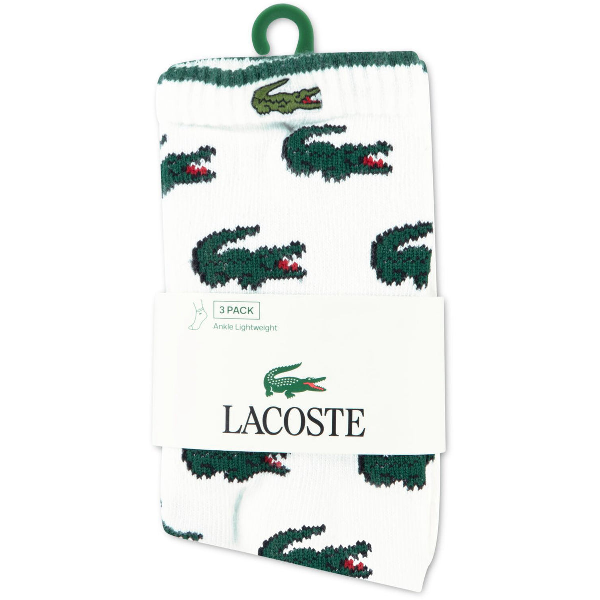 LACOSTE Blanc 3Pk Croc Cotton Crew