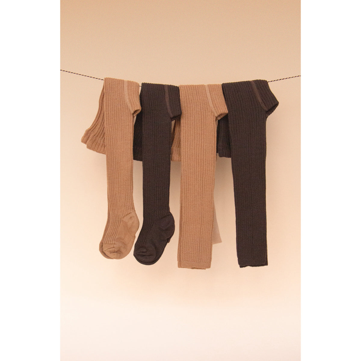 Silly Silas Wooly Footed Tights With Braces Cappuccino
