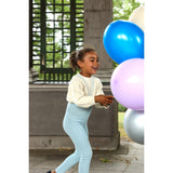 Silly Silas Footless Cotton Tights With Braces Misty Blue Patterned