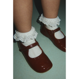 Konges Sløjd Red/Off White 2 Pack Pointelle Frill Socks