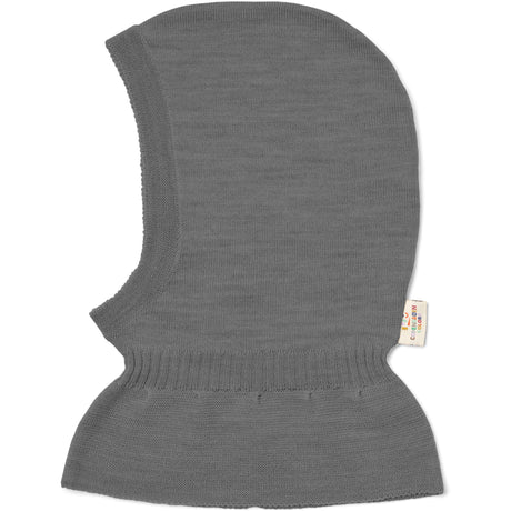 COPENHAGEN COLORS Grey Mel. Lt. Knitted Merino Balaclava With Frill