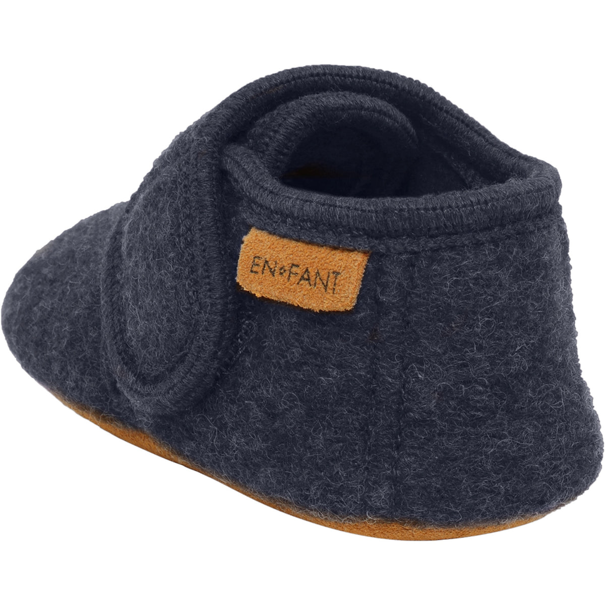 En Fant Vintage Indigo-Blue Wool Slippers W. Embroidery